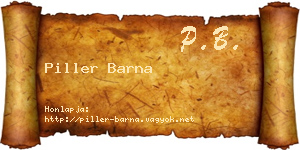 Piller Barna névjegykártya